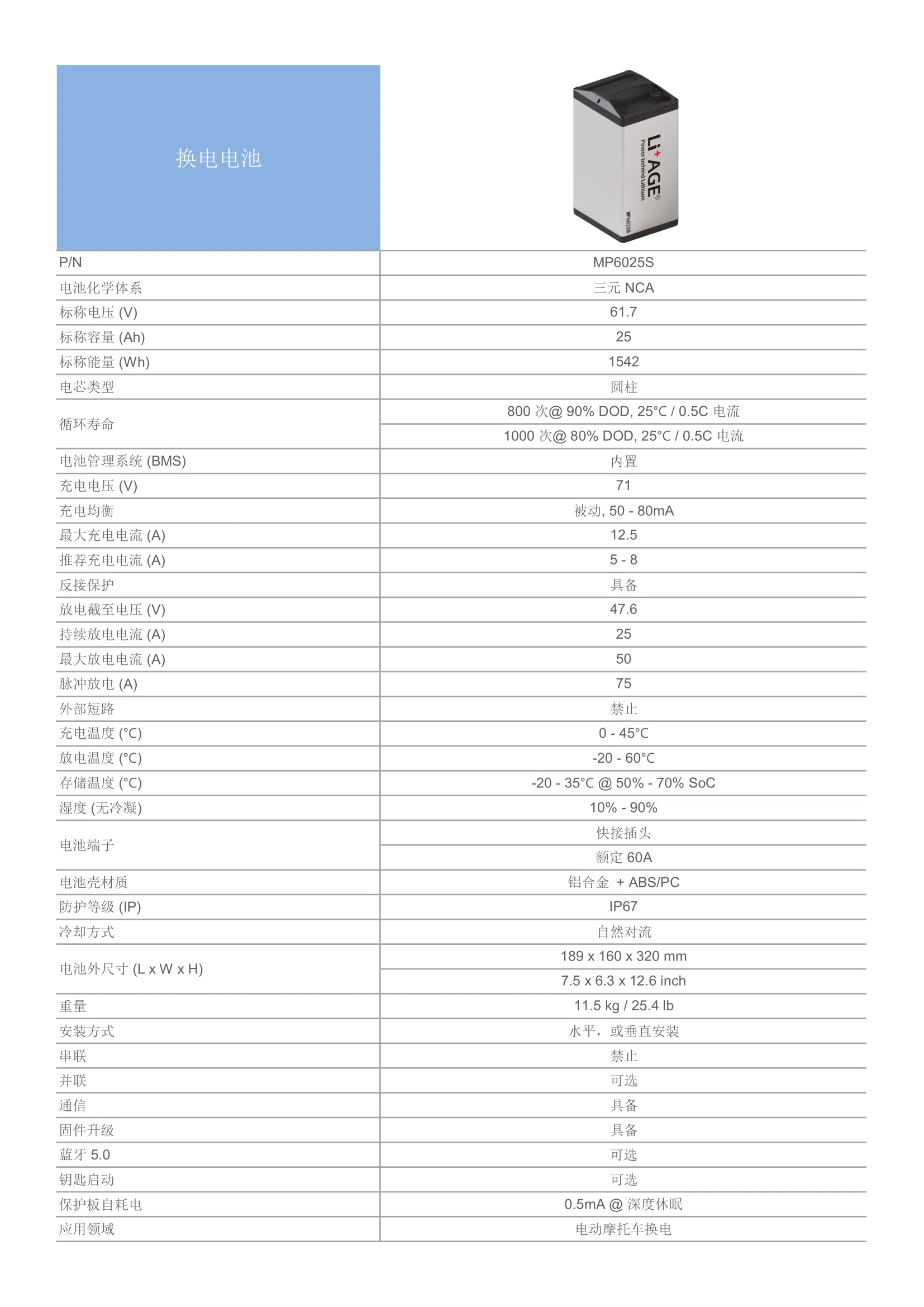 Swappable battery 60V 25Ah MP6025S CH.webp